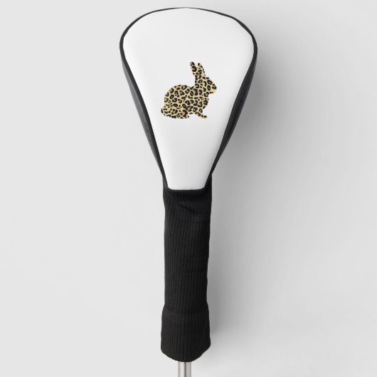 Happy Easter Schattige Leopard Bunny Rabbit _1 Golfheadcover (Voorkant)