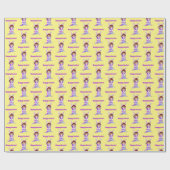 Happy Easter Schattige Manga Bunny Meisje Cartoon Cadeaupapier (Vlak)