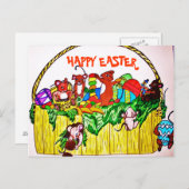 HAPPY EASTER SCHATTIGE MICE BRIEFKAART (Voorkant / Achterkant)