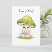 Happy Easter schattige paddenstoel Bedankkaart (Staand voorkant)