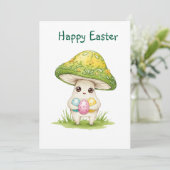 Happy Easter schattige paddenstoel Bedankkaart (Staand voorkant)