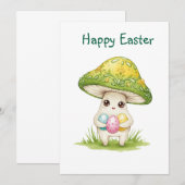 Happy Easter schattige paddenstoel Bedankkaart (Voorkant / Achterkant)