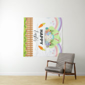 Happy Easter Schattige Pastel Kleur Achtergrond Wandkleed (In Situ (horizontaal))