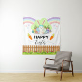 Happy Easter Schattige Pastel Kleur Achtergrond Wandkleed (In situ)