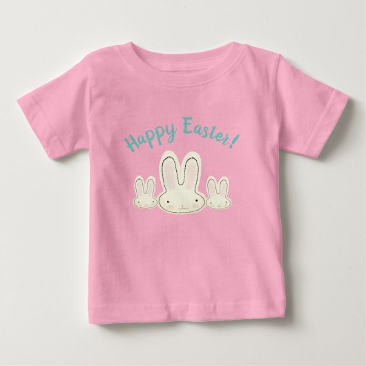 Happy Easter schattige pastel konijnen custom scri (Voorkant)