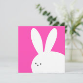 Happy Easter Schattige Wit Konijntje Kaart (Staand voorkant)