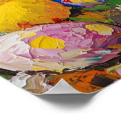 Happy Easter Schattigee Bunny Chick Schilderkerk Poster (Hoek)