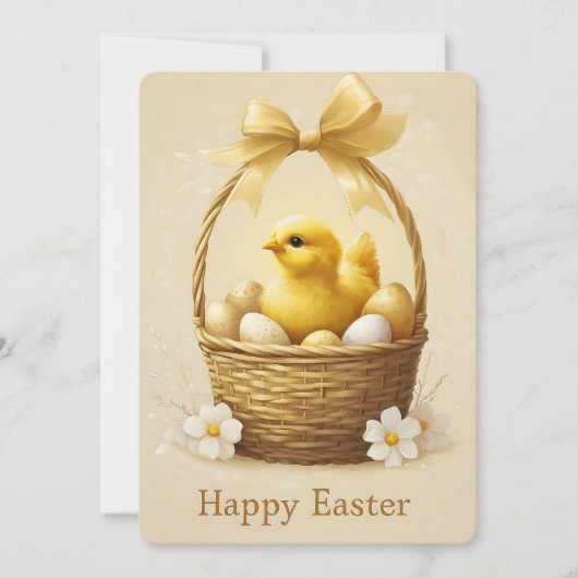 Happy Easter Schattigee Chick Kaart (Voorkant)