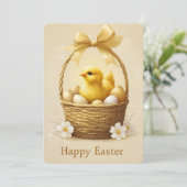 Happy Easter Schattigee Chick Kaart (Staand voorkant)