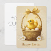 Happy Easter Schattigee Chick Kaart (Voorkant / Achterkant)