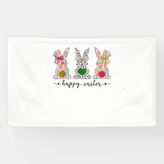 Happy Easter Schattigee Coquette Paashaas Konijn W Spandoek (Horizontaal)
