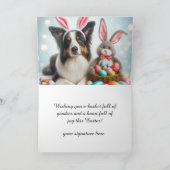 Happy Easter Schattigee Hond Vakantie Groet Kaart (Binnen)