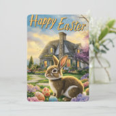 Happy Easter Schattigee konijn Kaart (Staand voorkant)
