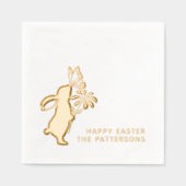 Happy Easter Schattigee konijnenvlinder gepersonal Folie Servetten (Voorkant)