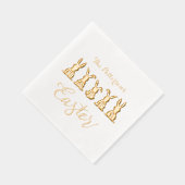 Happy Easter Schattigee konijntjes gepersonaliseer Folie Servetten (Rechts)