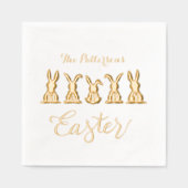 Happy Easter Schattigee konijntjes gepersonaliseer Folie Servetten (Voorkant)