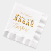 Happy Easter Schattigee konijntjes gepersonaliseer Folie Servetten (Links)