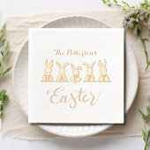 Happy Easter Schattigee konijntjes gepersonaliseer Folie Servetten