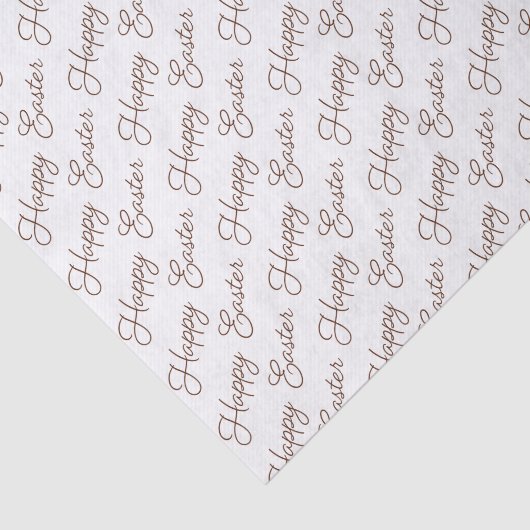 Happy Easter Script Brown op whitepapier Tissuepapier (Detail)
