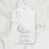 Happy Easter Script Floral Crown Rabbit Cadeaulabels (Voorkant)