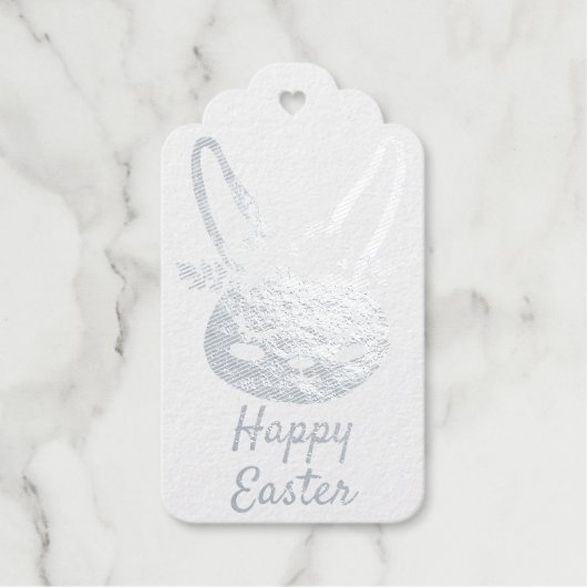 Happy Easter Script Floral Crown Rabbit Cadeaulabels (Voorkant)