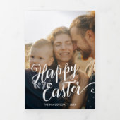 Happy Easter Script Multi-foto Drieluik Wenskaart (Cover)
