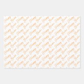 Happy Easter Script Oranje en White Inpakpapier Vel (Voorkant)