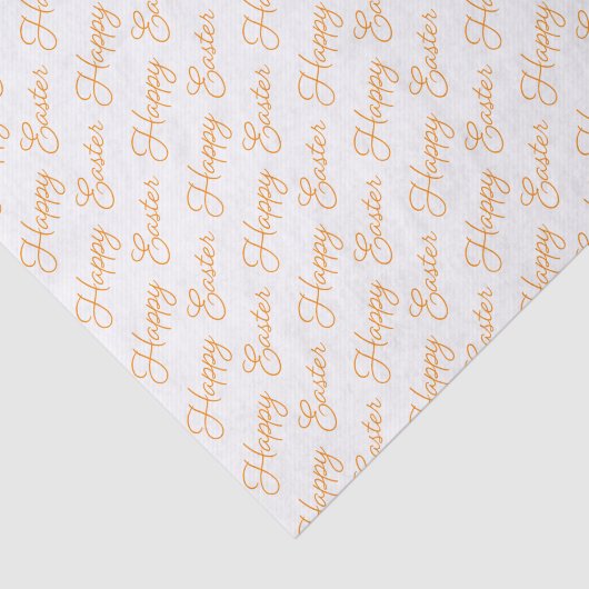 Happy Easter Script-Sinaasappel op whitepaper Tissuepapier (Detail)
