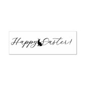 Happy Easter Script Text With Bunny Silhouette Zelfinktende Stempel (Design)