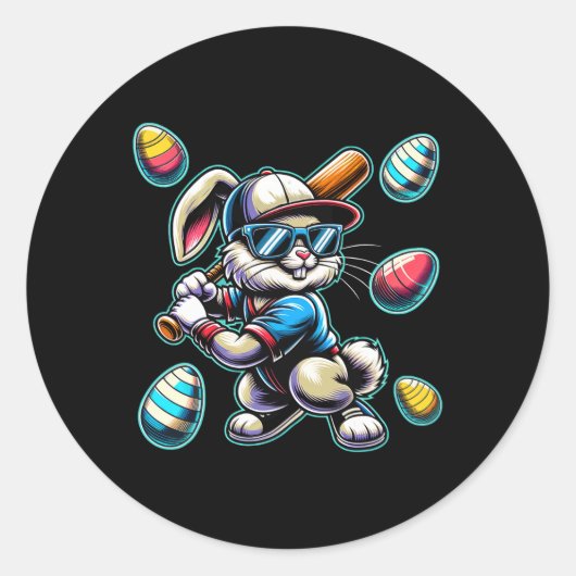 Happy Easter Sell Boys Easter Bunny Funny Easter S Ronde Sticker (Voorkant)