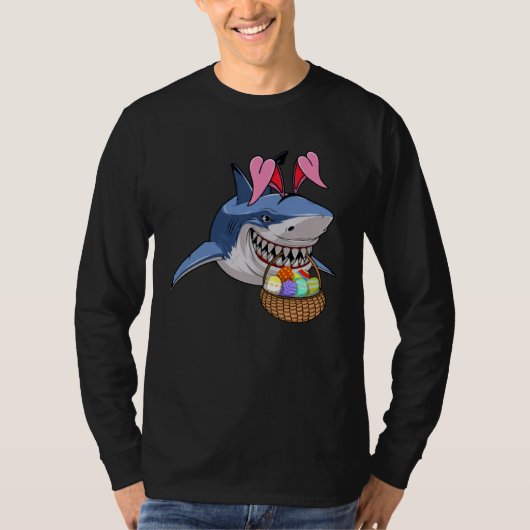 Happy Easter Shark Bunny with Easter Basket Boys G T-shirt (Voorkant)