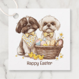 Happy Easter Shih Tzu Dogs Bedankjes Labels
