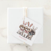 Happy Easter Shih Tzu Dogs Bedankjes Labels (In situ)
