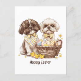 Happy Easter Shih Tzu Dogs Feestdagenkaart