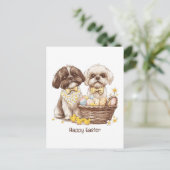 Happy Easter Shih Tzu Dogs Feestdagenkaart (Staand voorkant)