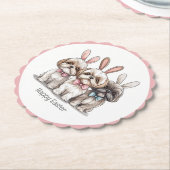 Happy Easter Shih Tzu Dogs Kartonnen Onderzetters (Gekanteld)