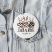 Happy Easter Shih Tzu Dogs Ronde Button 4,0 Cm (In situ)