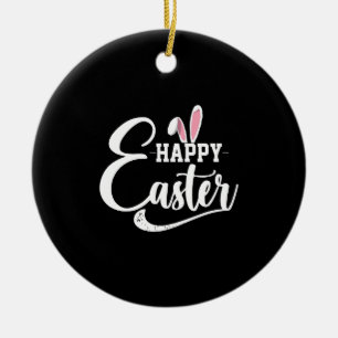 Happy Easter Shirt Rabbit Keramisch Ornament