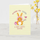 Happy Easter Sister Greeting Card Kaart (Gele Bloem)