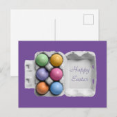 Happy Easter Six Pack Colorful Easter Eggs Briefkaart (Voorkant / Achterkant)