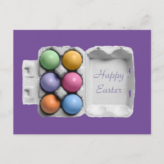 Happy Easter Six Pack Colorful Easter Eggs Briefkaart (Voorkant)