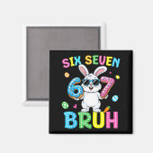 Happy Easter Six Seven Bruh Meme Bunny Rabbit Boy Magneet (Voorkant / Achterkant)