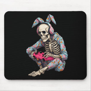 Happy Easter Skeleton Gamer Video Gaming Boys Mann Muismat