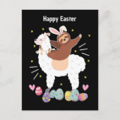 Happy Easter Sloth en llama briefkaart (Voorkant)