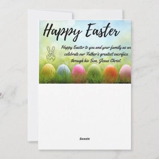 Happy Easter Sloth Flat Holiday Kaart (Achterkant)