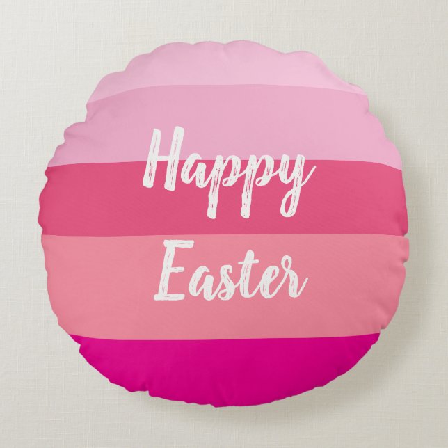 Happy Easter Snoep Kleuren Sierkussen Rond Kussen (Voorkant)