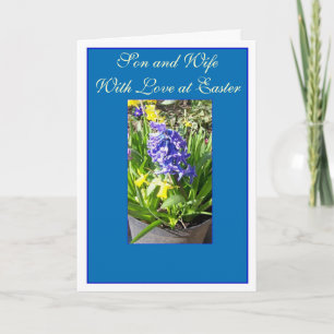 Happy Easter Son And Daughter-In-Law Card Hyacinth Feestdagen Kaart