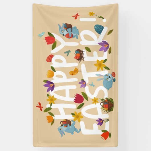 Happy Easter Spandoek (Verticaal)