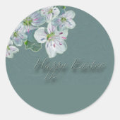 Happy Easter Spring Beauty Wilde flower Classic Ro Ronde Sticker (Voorkant)