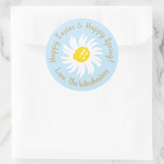 Happy Easter Spring bleek blauw schattig dagboek Ronde Sticker (Tas)